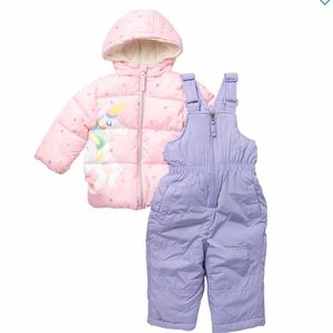 Whippette Unicorn Print Puffer Jacket/Jumpsuit Set